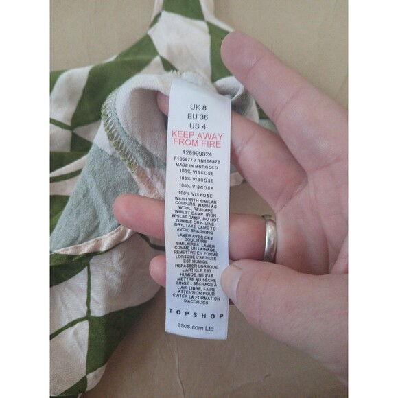 Topshop Women's Us 4 Cropped Tank Top Retro Funky Psychedelic - Picture 6 of 7